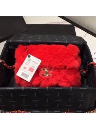 Imitation Luxury Chanel Shearling Lambskin Small Flap Bag AS1199 Red 2019 Collection AQ02280