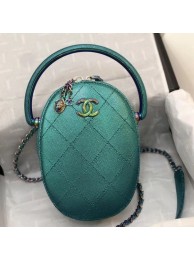 Knockoff Chanel Grained Metallic Lambskin and Rainbow Metal Camera Case AS0765 Blue 2019 Collection AQ01906