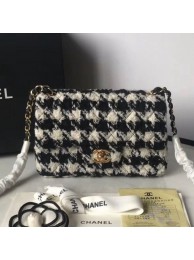 Knockoff Chanel Houndstooth Tweed 19 Mini Flap Bag AS1162 White/Black 2019 Collection AQ01879