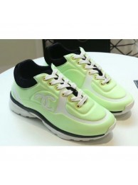 Knockoff Chanel Lycra Sneakers G34765 Fluo Green 2019 AQ02556