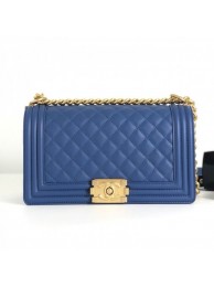 Knockoff Chanel Quilted Calfskin Medium Boy Flap Bag A67086 Blue 2019 Collection AQ01453