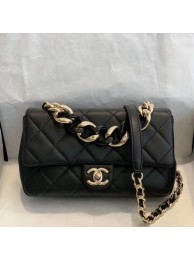 Knockoff Fashion Chanel Quilted Lambskin Medium Flap Bag with Resin Chain AS1353 Black 2019 Collection AQ01357
