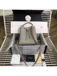 New Chanel drawstring bag AS0310 grey AQ03063