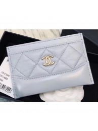Replica AAA Chanel Chevron Aged Calfskin Gabrielle Card Holder A84386 Baby Blue AQ04251
