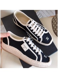 Replica AAA Chanel Vintage Canvas Sneakers Black 2020 AQ03960