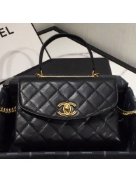 Replica Best Chanel Quilted Lambskin Flap Bag with Top Handle AS1175 Black 2019 Collection AQ03298