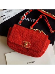 Replica Chanel 19 Tweed Flap Waist Bag/Belt Bag AS1163 Red 2019 Collection AQ02904