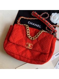 Replica Chanel 19 Tweed Large Flap Bag AS1161 Red 2019 Collection AQ03723
