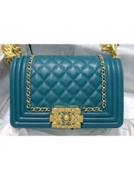Replica Chanel Boy Flap Small Bag with Chain Trim Turquoise Blue Cruise 2020 AQ00727