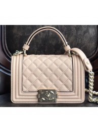 Replica Chanel Boy Small Flap Bag with Top Handle Beige 2019 AQ03943