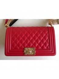Replica Chanel Caviar Leather Boy Flap Medium Bag Red AQ03680