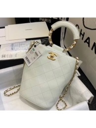 Replica Chanel Chain Handle Bucket Backpack Bag AS1362 White 2020 AQ01479