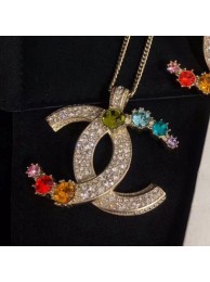Replica Chanel Colorful Stone Charms CC Pendant Necklace 2019 Collection AQ03725