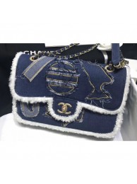 Replica Chanel Cotton/Shearling Sheepskin Flap Bag AS0875 2019 AQ01141
