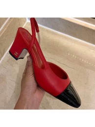 Replica Chanel Heel 6.5cm Slingbacks G31318 Red/Patent Black 2020 AQ02489