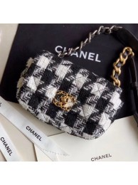 Replica Chanel Houndstooth Tweed 19 Belt Bag/Waist Bag AS1163 White/Black 2019 Collection AQ03087