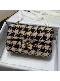 Replica Chanel Houndstooth Tweed Small Flap Bag Beige/Black 2019 Collection AQ01786
