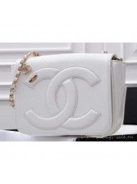 Replica Chanel Lambskin CC Logo Flap Bag AS0321 White 2019 AQ02287