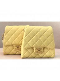 Replica Chanel Lambskin with Imitation Pearls Side Pack Bag AS0614 Yellow 2019 AQ02559