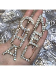 Replica Chanel Lettering Earrings AB1440 Gold/Crystal 2019 Collection AQ03655