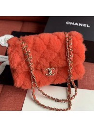 Replica Chanel Shearling Lambskin Medium Flap Bag AS1063 Orange 2019 Collection AQ03137