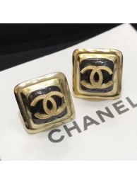 Replica Chanel Square CC Stud Earrings Black 03 2019 Collection AQ00828