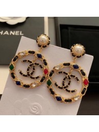 Replica Chanel Stone Leather Chain Hoop Pendant Earrings AB3061 2019 Collection AQ02305
