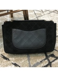 Replica Chanel x Pharrell Oversize Suede Flap Bag Black 2019 Collection AQ04232