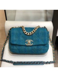 Replica Cheap Chanel 19 Tweed Small Flap Bag AS1160 Dark Blue 2019 Collection AQ02451