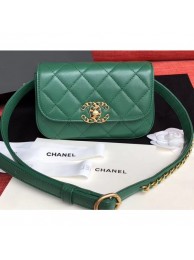 Replica Cheap Chanel Chain Infinity Waist Bag AS0973 Green 2019 AQ03732