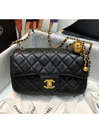 Replica High Quality Chanel Lambskin & Gold-Tone Metal Flap Bag AS1787 Black 2020 Collection AQ02176