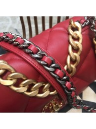 Replica Hot Chanel 19 Large Quilted Goatskin Flap Bag AS1161 Dark Red 2019 Collection AQ02510
