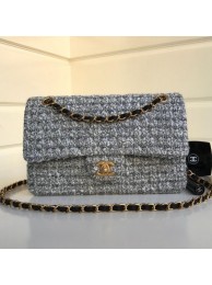 Replica Luxury Chanel Lurex Tweed Medium Flap Bag Gray 2019 Collection AQ03163